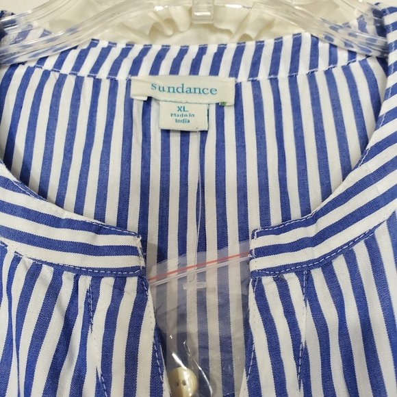 Sundance Striped Button Down Blouse Top XL - Picture 3 of 4